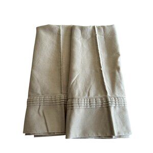 Set 2 Karen Neuburger KN Luxury Home Pillowcase Beige Pleated Detail 100% Cotton